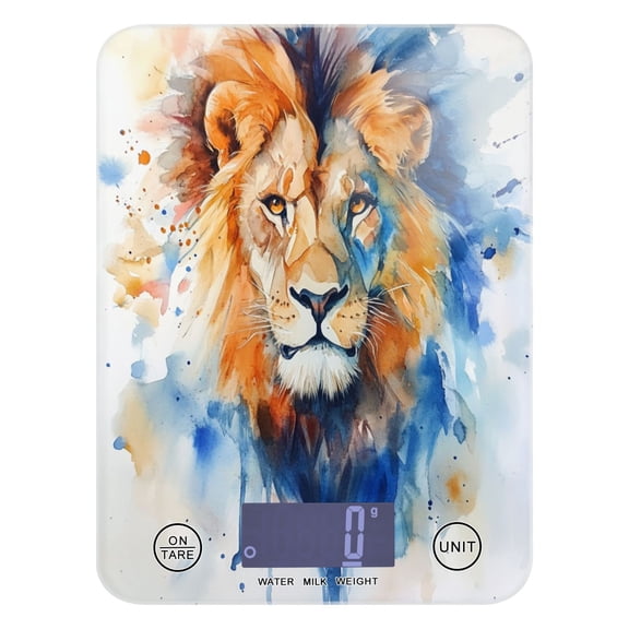 Food Scale Small Food Scale Kitchen Scale Kitchen Electronic Scale Multifunctional Digital Kitchen Scale Baking and Cooking Scale Watercolor Lion