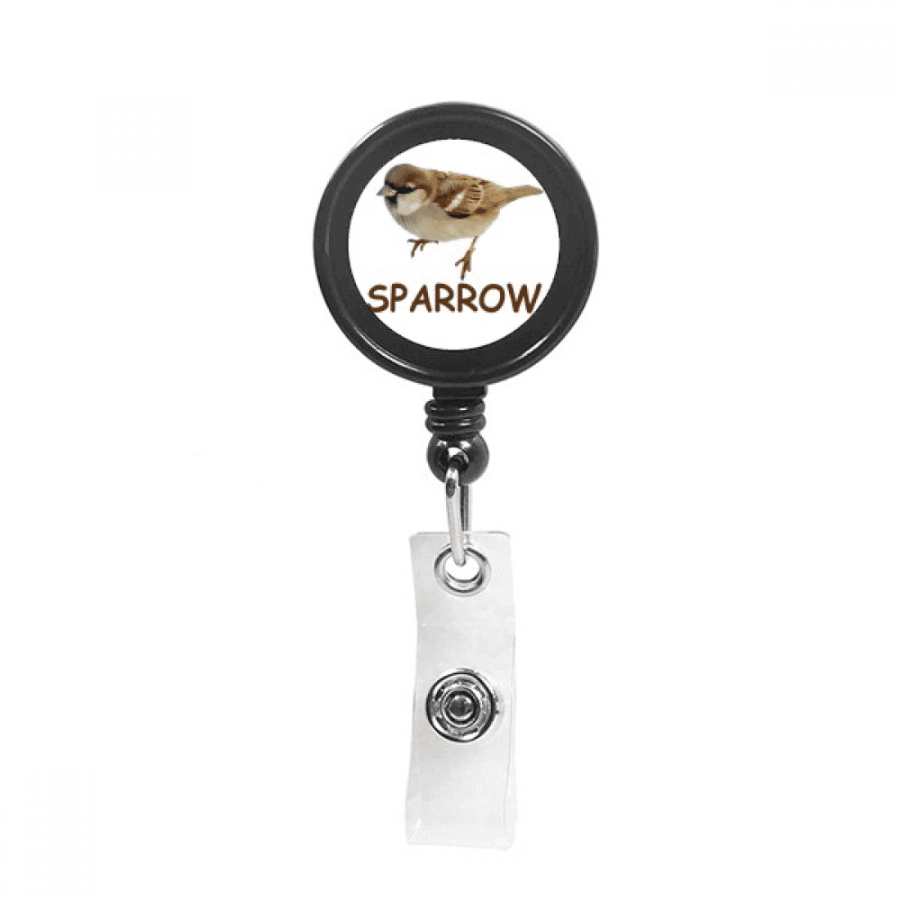 Food Search Sparrows Birds Retractable Keychain Badge Holder ID Badge
