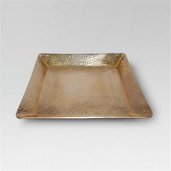 Food Service 85974 12 in. Hammered Platter - Gold