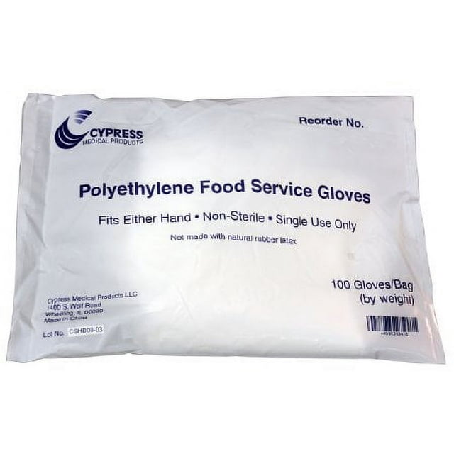 Food Service Glove Food Guard Large Textured Grip Clear Polyethylene