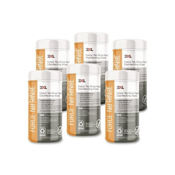 Food Service No Rinse Surface Sanitizing Wipes 8 x 6, White, 100/PK, 6PK/CT