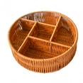 thumbnail image 1 of Food Serving Basket, Divided Basket Organizer, Multifunctional Handwoven Storage Tray, Woven Fruit Basket for Kitchen Livingroom Picnics Vanity Round, 1 of 8