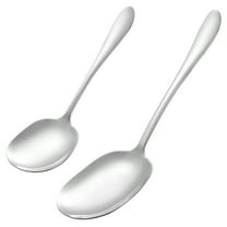 Food Serving Spoons 2PCS Stainless Steel Serving Spoons for Dinner Catering (9.72X2.83X0.2Inch)