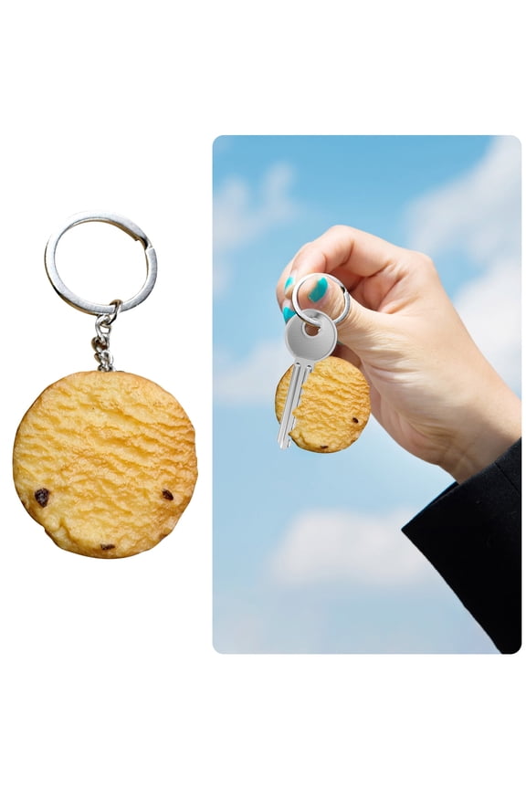 Food Shaped Keychain Cookie Toy Model Keyring Cute Pendant Gift