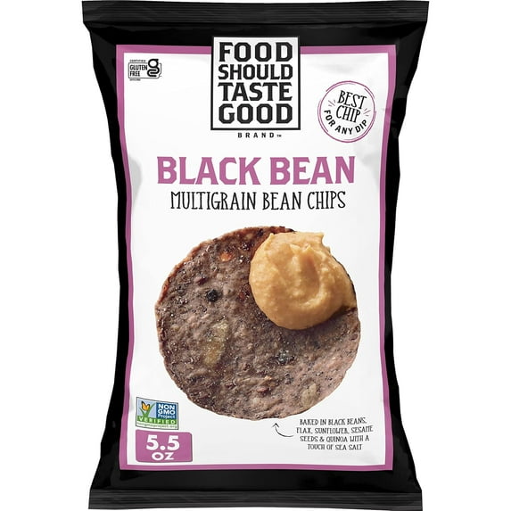 Food Should Taste Good Black Bean Tortilla Chips, 5.5 oz (Pack - 6)