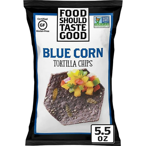 Food Should Taste Good Blue Corn Tortilla Chips, 5.5 oz (Pack - 6)