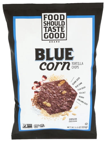 Food Should Taste Good Blue Corn Tortilla Chips 5.5 oz (Pack of 12)