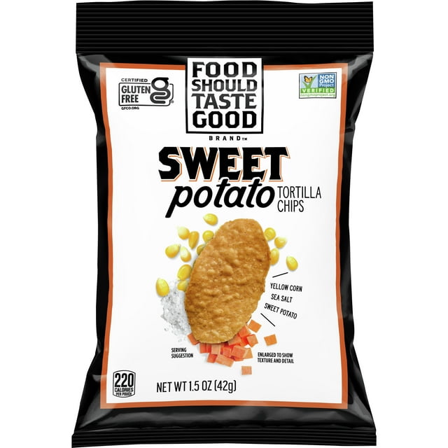 Food Should Taste Good Sweet Potato, Gluten Free, Tortilla Chips, 1.5