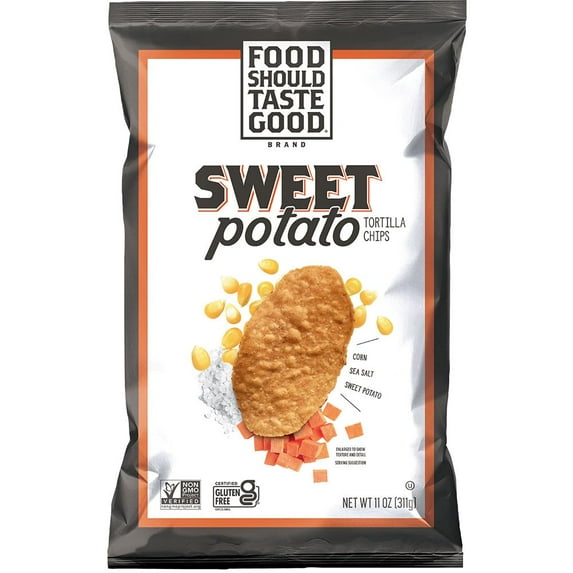 Food Should Taste Good Sweet Potato Tortilla Chips, 11 oz (Pack - 12)
