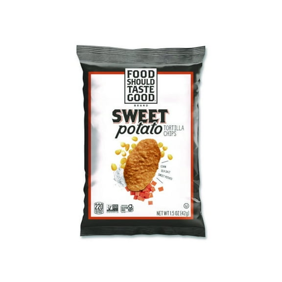 Food Should Taste Good Tortilla Chips, Sweet Potato with Sea Salt, 1.5 oz, 24/Carton