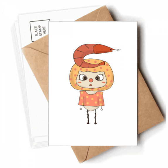 Food Shrimp Sea River Healthy Delicious UU Postcards Envelopes Blank Note Cards Mailing