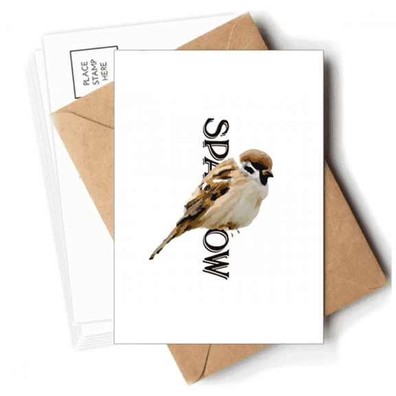 Food Sleep Sparrows Birds Postcards Envelopes Blank Note Cards Mailing