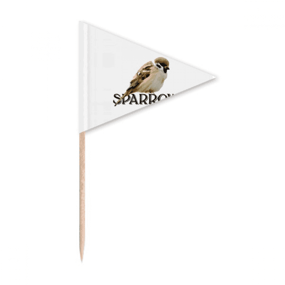 Food Sleep Sparrows Birds Toothpick Triangle Cupcake Toppers Flag