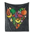 thumbnail image 1 of Food Soft Flannel Fleece Throw Blanket, Healthy Eating Concept Graphic with Cartoon Natural Nourishment Heart, Cozy Plush for Indoor and Outdoor Use, 50" x 70", Multicolor, by Ambesonne, 1 of 5