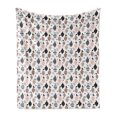 thumbnail image 1 of Food Soft Flannel Fleece Throw Blanket, Pastel Fruits Lemons with Childish Wavy Lines Dots Memphis Style, Cozy Plush for Indoor and Outdoor Use, 60" x 80", Blush Charcoal Grey and White, by Ambesonne, 1 of 5