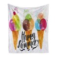 thumbnail image 1 of Food Soft Flannel Fleece Throw Blanket, Print of Ice Cream Cones and Fruit Milk Dessert Composition Work of Art Print, Cozy Plush for Indoor and Outdoor Use, 60" x 80", Multicolor, by Ambesonne, 1 of 6