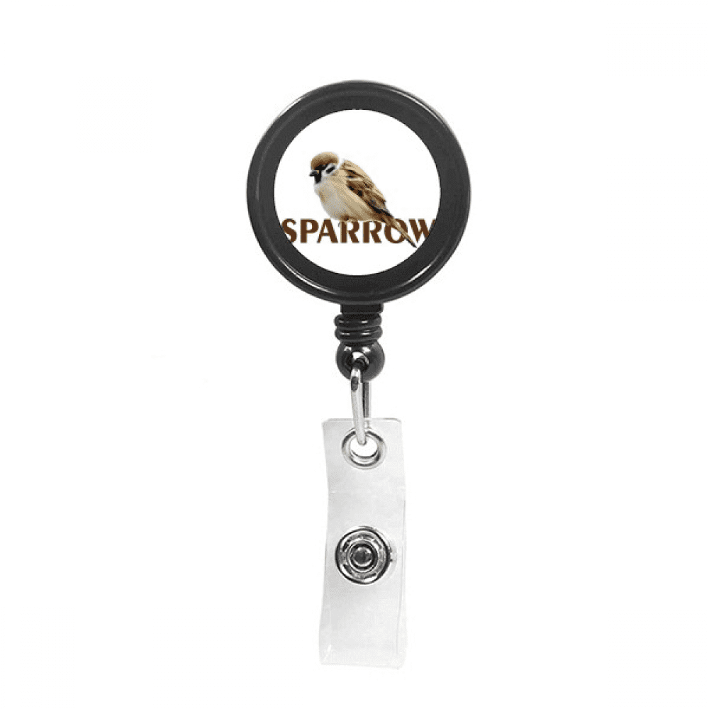 Food Sparrows Birds Curls Retractable Keychain Badge Holder ID Badge