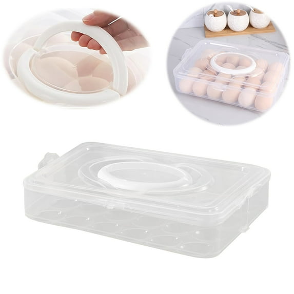 Food Storage 1/2/3 Layer Plastic Egg Cartons That Hold 24/48/72 Eggs Deviled Egg Trays With Handles And Lids Suitable For Refrigerators Kitchens And Easter Parties Keeping Eggs Fresh.
