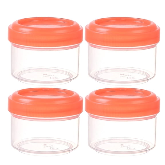 Food Storage - 4PCS Mini Clear Jars with Leakproof Lids Round Clear Container 35ml Refillable Storage for Home Kitchen Organization 4PCS