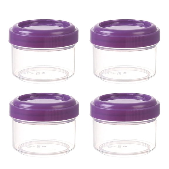 Food Storage 4PCS Mini Clear Jars with Leakproof Lids Round Containers 35ml Refillable Storage Solutions for Home and Kitchen Organizing 4PCS