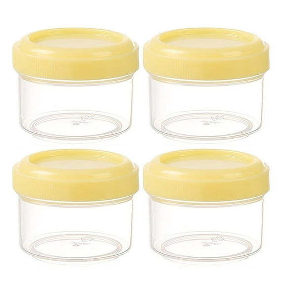 Food Storage 4PCS Mini Clear Jars with Leakproof Lids Round Containers 35ml Refillable Storage Solutions for Home and Kitchen Organizing 4PCS