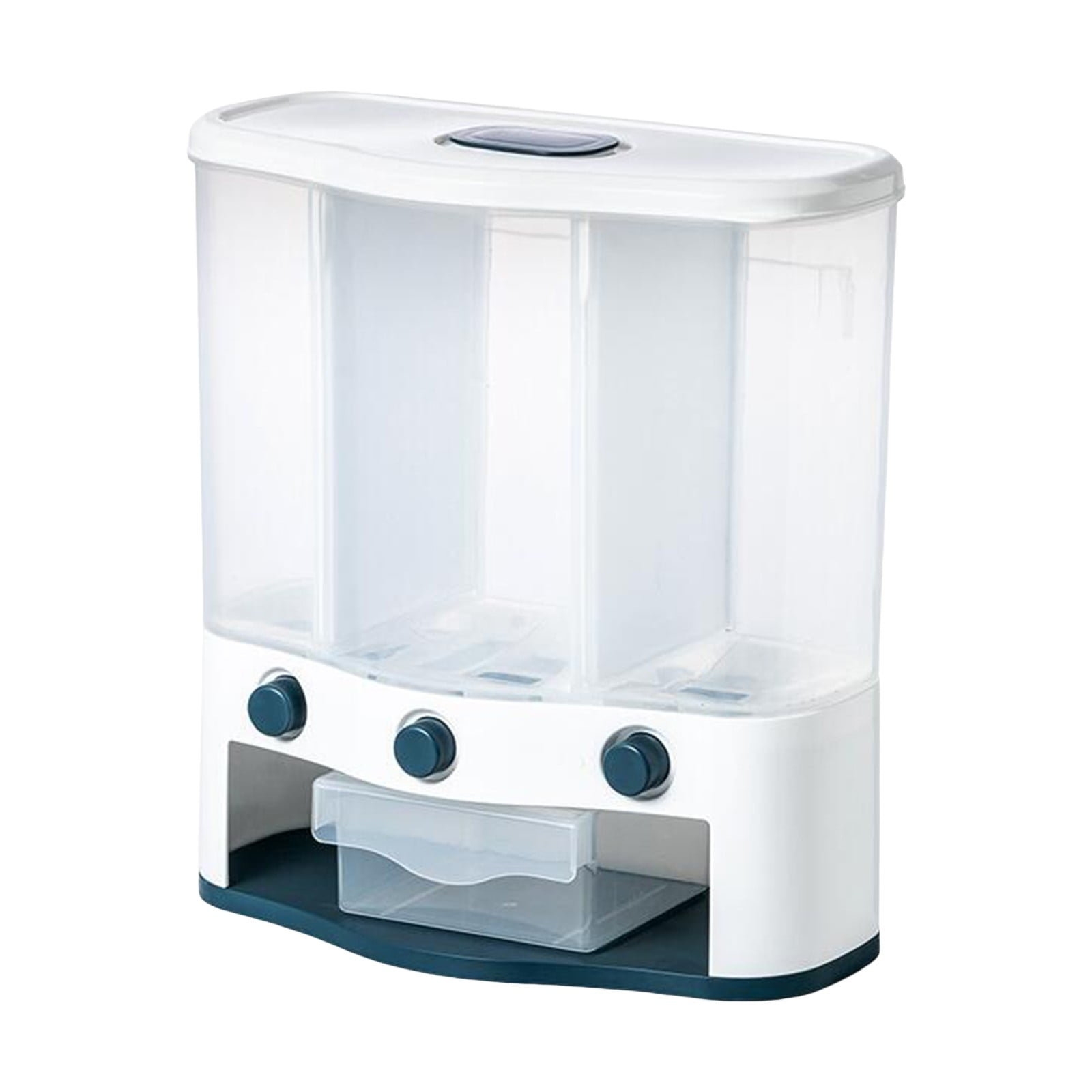 Food Storage 6L Wall Mounted Dry Food Dispenser 3 Grid Cereal Dispenser ...