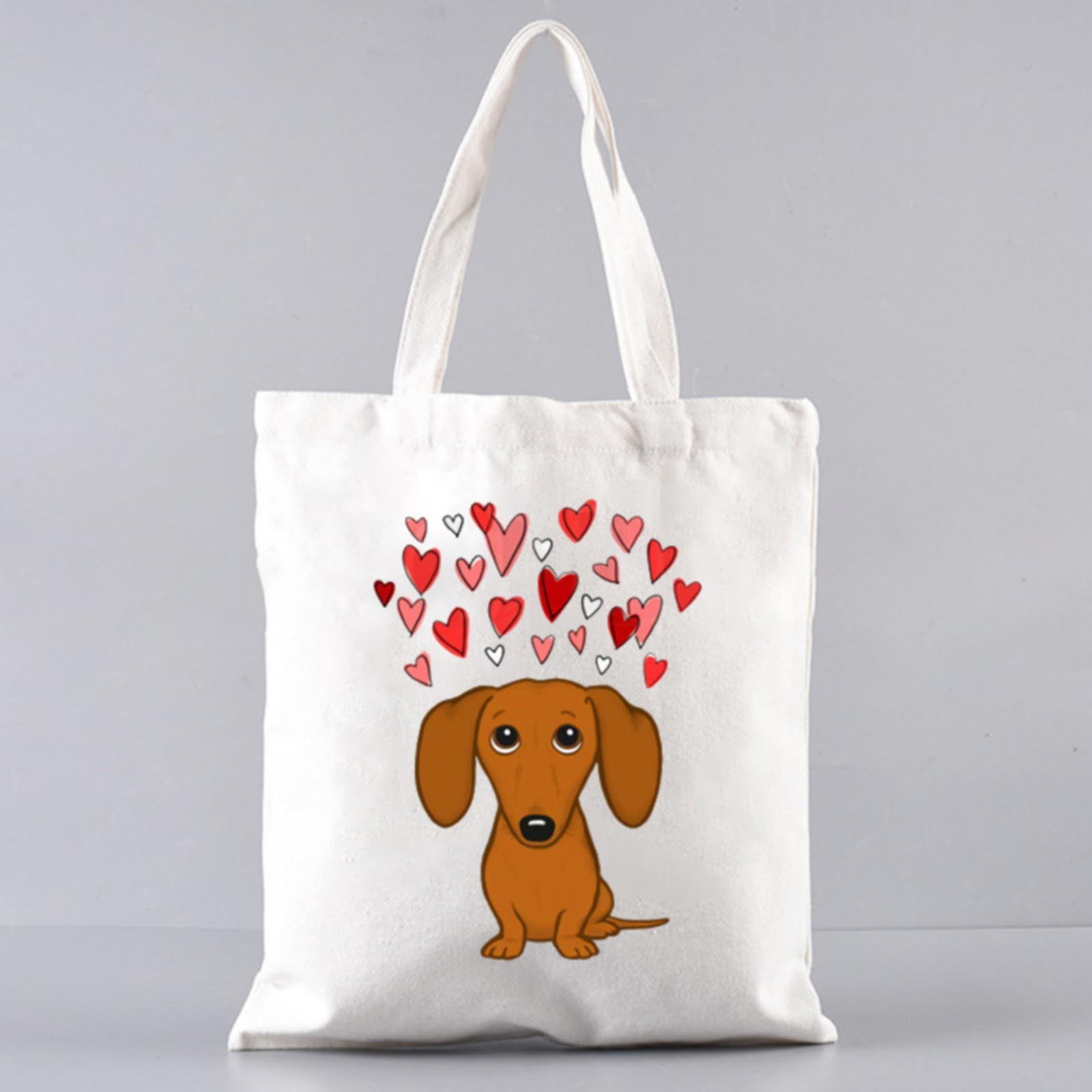 Food Storage Bag Christmas Pet Print Canvas Bag Single Shoulder Bag