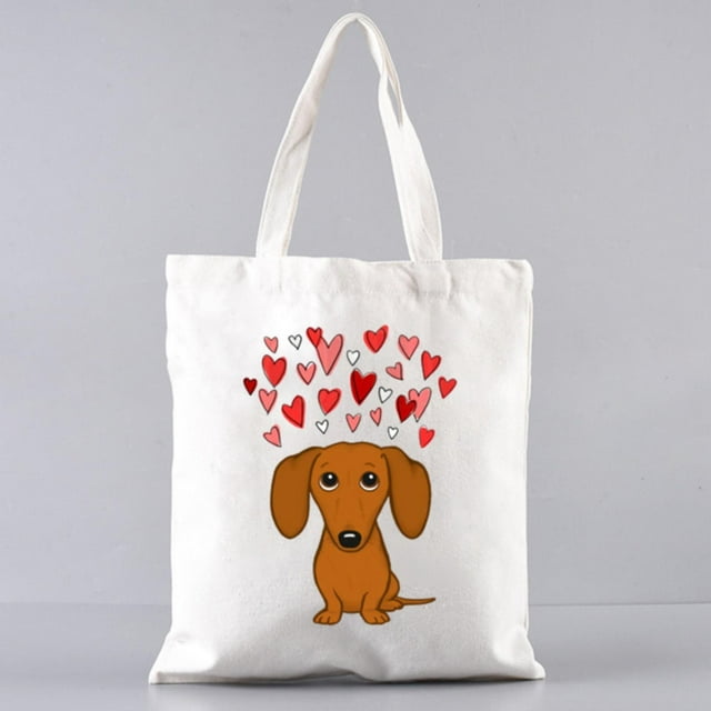 Food Storage Bag Christmas Pet Print Canvas Bag Single Shoulder Bag