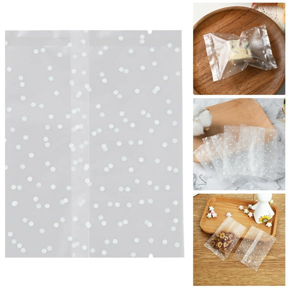 Food Storage Bags,100PCS Resealable Packaging Bags With Cute Patterns For Homemade Snacks Cookies And Candy Storage