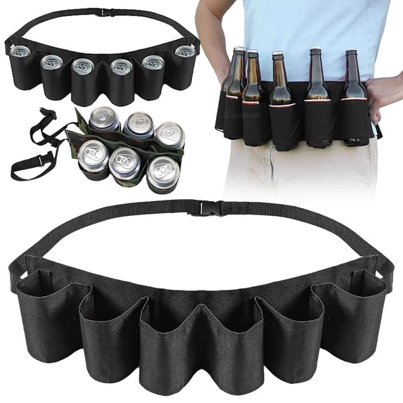 Food Storage Bags "Beer Can Waist Pack Insulated 6 Can Cooler Waist Bag Hands Portable Beer For Outdoor Activities Parties Camping Hiking And Sports Events Adjustable Belt For Men And Women,Black Kitc