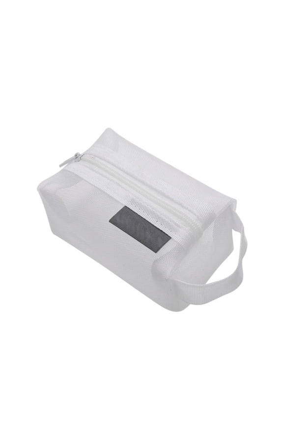 Food Storage Bags Portable Square Mesh Storage Bag Zippered Mesh Cosmetic Bag Small Square Mesh Purse Travel Storage Carry Pouch,White Kitchen Face & Storage Bags