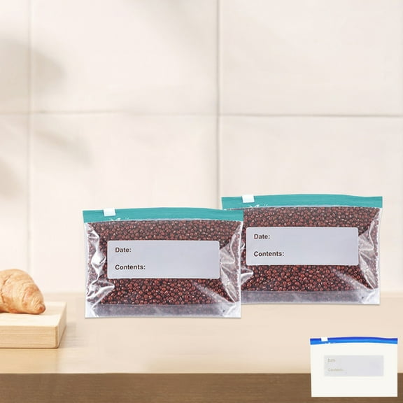 Food Storage Bags with Sliding Lock Seal | Reusable Refrigerator Freezer Bags for Food | Clear Plastic Self Sealing Storage Bags