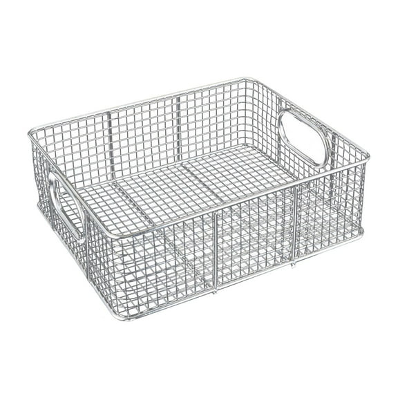 Food Storage Basket Stainless Steel Wire Buffet Basket Baking Tool Bins Portable Food Display Organizer Bread Basket for Restaurant Tabletop