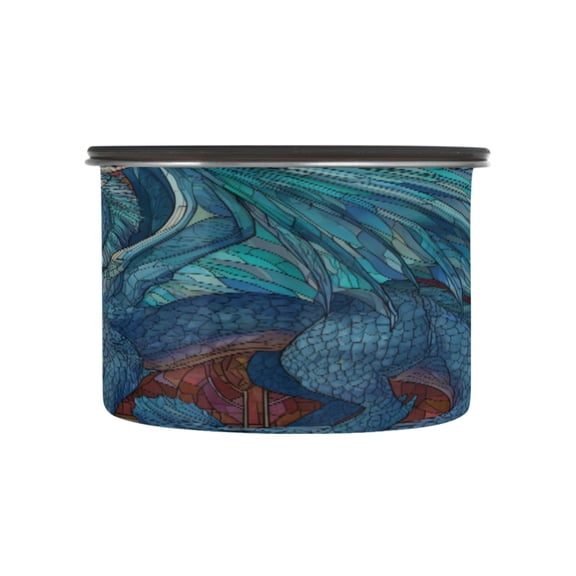 Food Storage Can - Keep Coffee Tea Flour & More Fresh - Ideal for Cereal Nuts & Pet Food Azure Dragon500ml