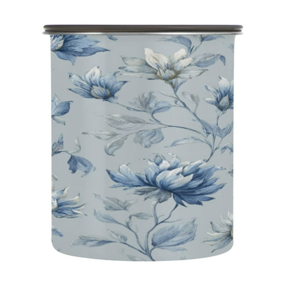 Food Storage Can - Keep Coffee Tea Flour & More Fresh - Ideal for Cereal Nuts & Pet Food Exquisite Blue Peony Design900ml