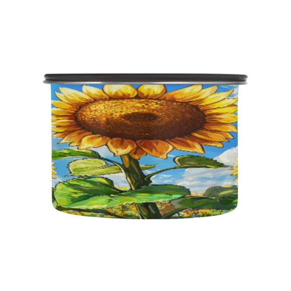 Food Storage Can - Keep Coffee Tea Flour & More Fresh - Ideal for Cereal Nuts & Pet Food Sunflowers 500ml