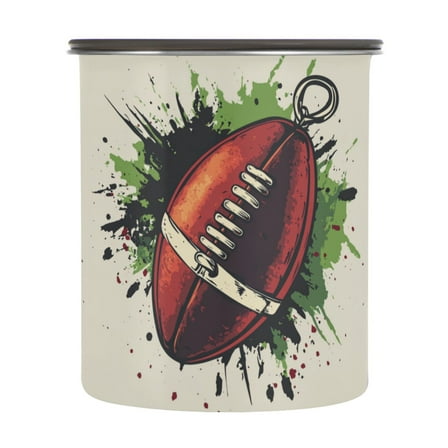 Food Storage Can with Vacuum Seal Preservation Box Kitchen Storage Tank for Coffee, Tea, Dry Goods & More American Football-shaped 900ml