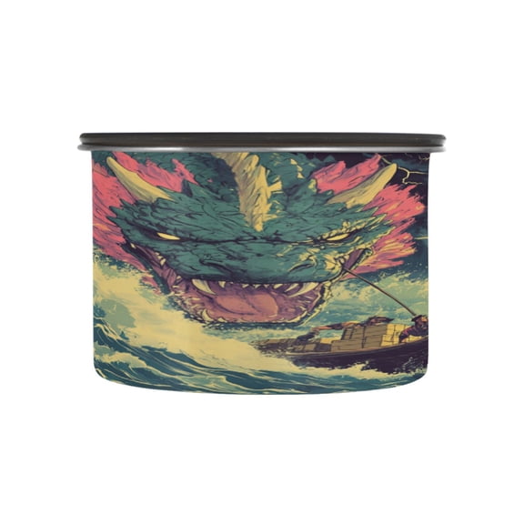 Food Storage Can with Vacuum Seal Preservation Box Kitchen Storage Tank for Coffee, Tea, Dry Goods & More Little Wooden Boat 500ml