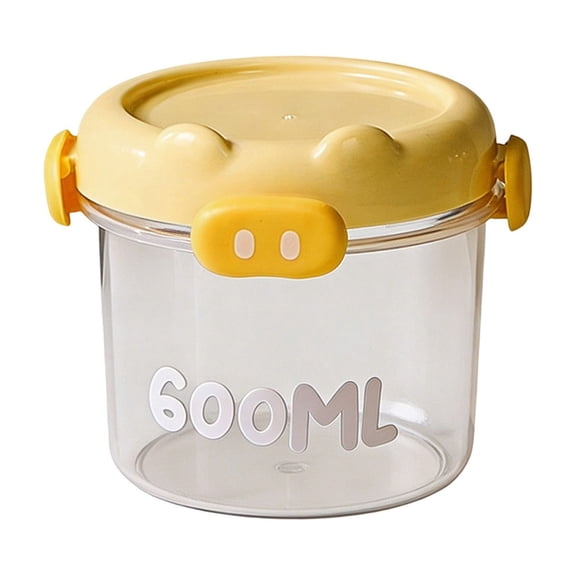 Food Storage Canister – 600ml Airtight Flour Container, Kitchen Gadgets with Lid | Perfect Storage for Grain Cereal Baking Powder Chips Snack Bread Bean Popcorn Counter Cabinet
