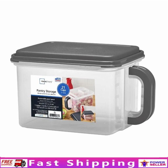 Food Storage Canister W/ Handle & Pour Spout Bpa Free Stackable Medium