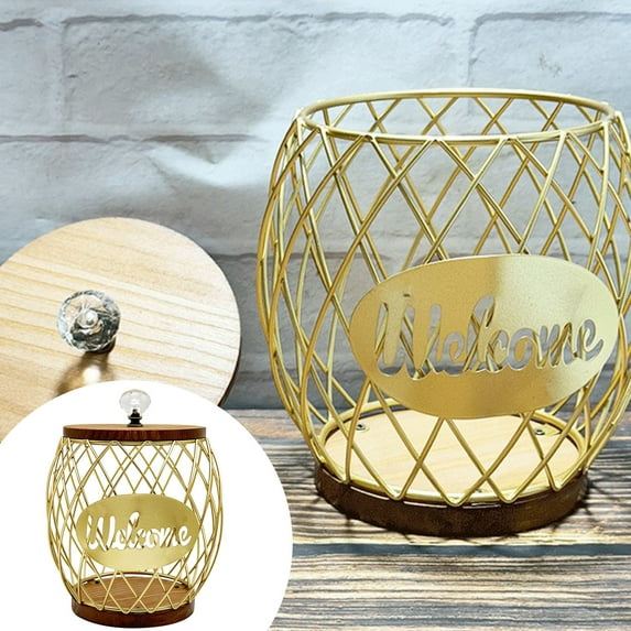 Food Storage Coffee Pod Holder Coffee with Wooden Lid Container Organizer for Home Countertop Hotel Family Use