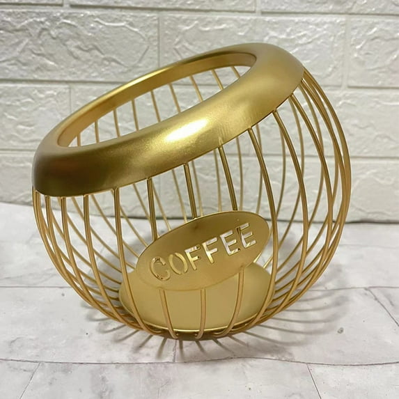 Food Storage Coffee Pod Holder - Large Capacity Metal Organizer for Coffee Bar Accessories for Countertops and Pod Storage Solutions