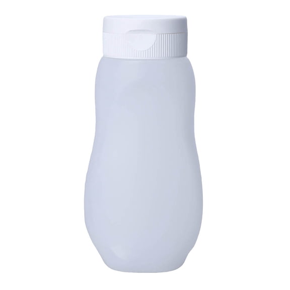 Food Storage Condiment Bottles for Ketchup Hot Liquids Oil Dressing Dispenser Clear PE Containers with Cap Refillable Dressing Bottle for Condensed Milk and, 6.182.99 inch, White