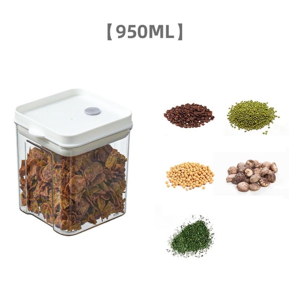 Food Storage Container - 4.3"x4.3" Airtight Pantry Canister for Dry Goods, Snacks & Grains – Transparent Kitchen Jar with Lid, Space Saving Stackable Designed