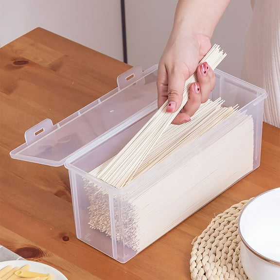 Food Storage Container under $5! Yrmaups Pasta Storage Container, Airtight Food Storage Jar, Clear Kitchen Pantry Organizer, Spaghetti Container, Cereal Storage Canister, Flour Container