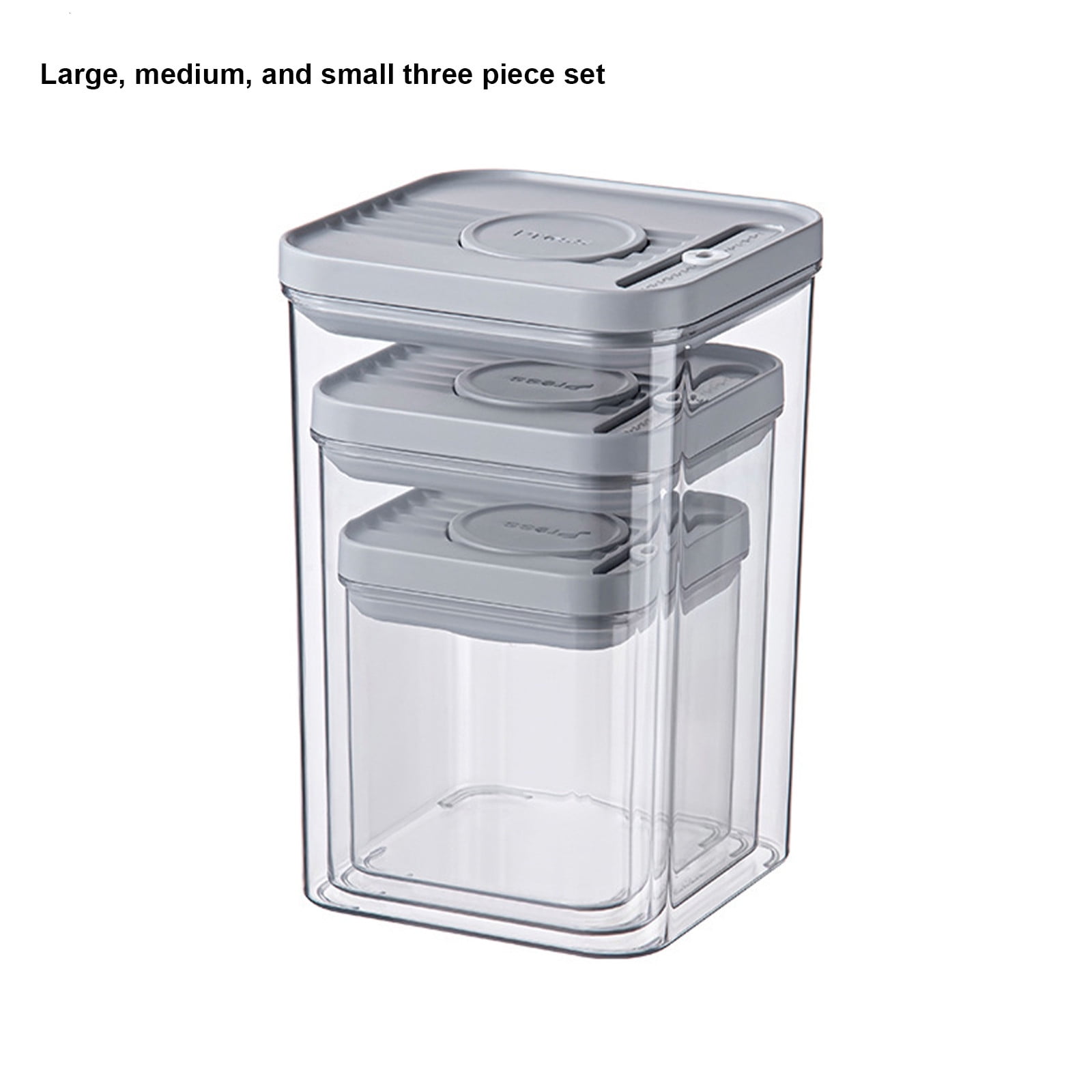 Food Storage Container | Airtight Kitchen Canister with Press Seal Lid for Pantry Organization | Transparent Plastic Food Can for Dry Goods, Snacks, and Baking Supplies | Leakproof Storage Jar