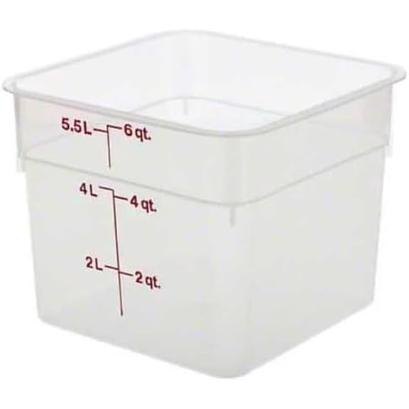Food Storage Container - Classic Series Square - 6 QT - Commercial Grade Food Prep Container - Durable Kitchen Organizer - Stackable BPA Free Translucent Box