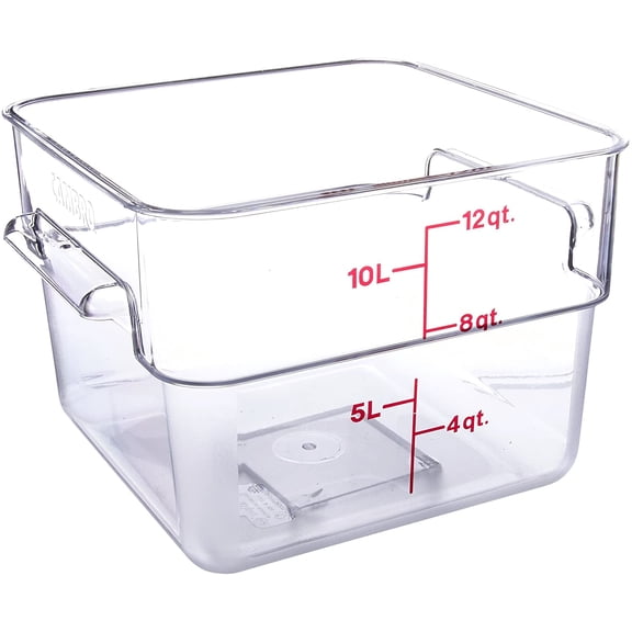 Food Storage Container - Classic Series Square - 6 QT (Quart) - Commercial Grade for Food Prep (Clear)