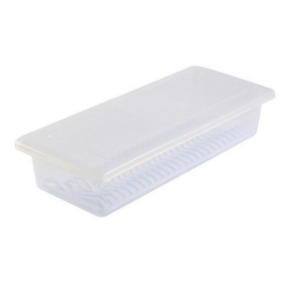 Food Storage Container, Fridge Plastic Food Containers with Removable Drain Plate and Lid, Stackable Portable Freezer Storage Containers - Tray to Keep Fruits, Vegetables, Meat and More