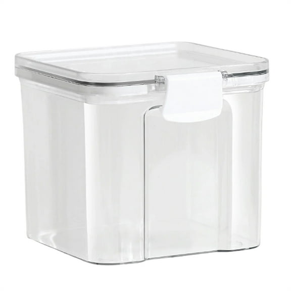 Food Storage Container with Lid, Stackable Kitchen Storage Container for Flour,Cereal, Snack, Sugar, Coffee,Plastic Storage Canisters for Pantry Organization,Dry Food Canisters,Clear,4.13x4.72x3.94"